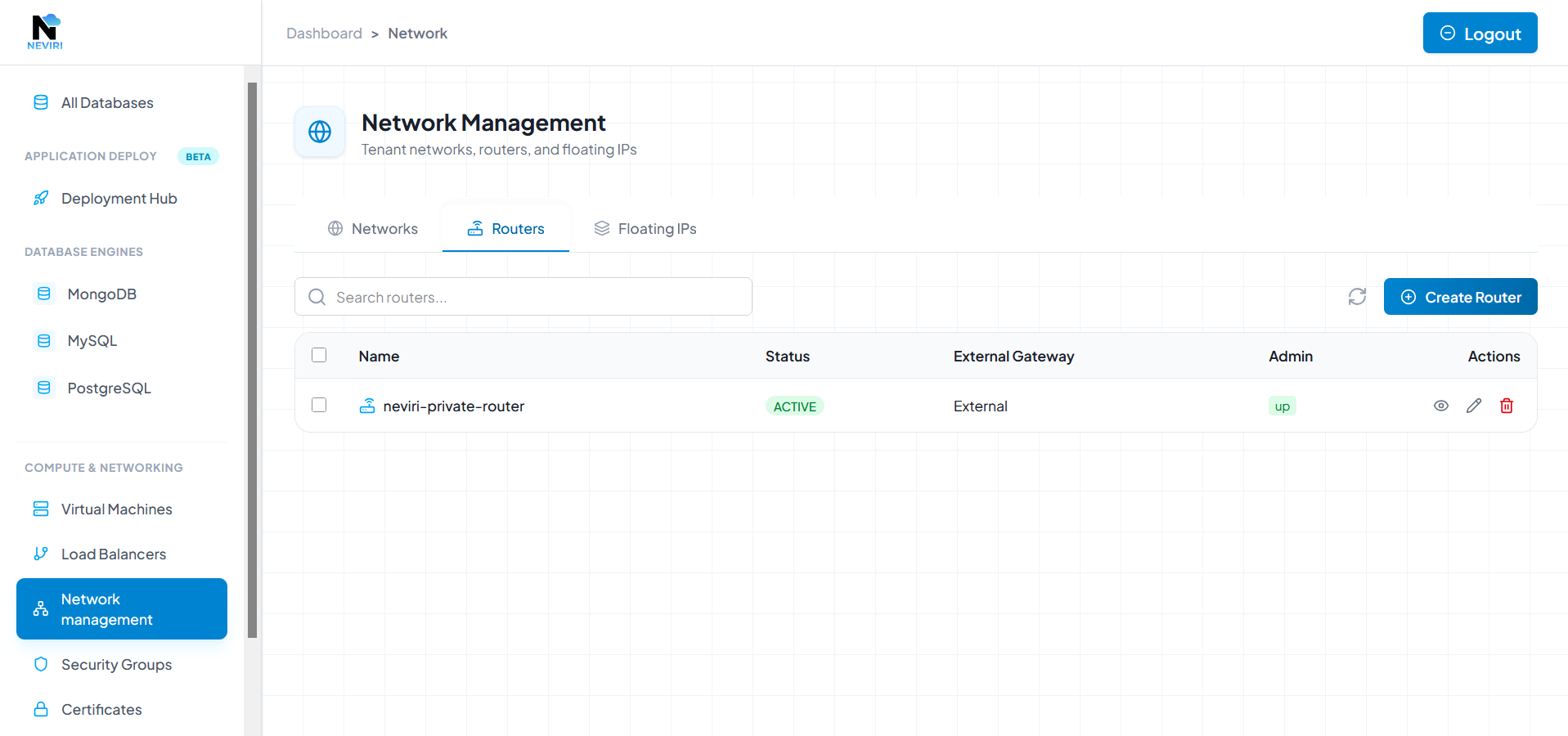 Network Management Dashboard