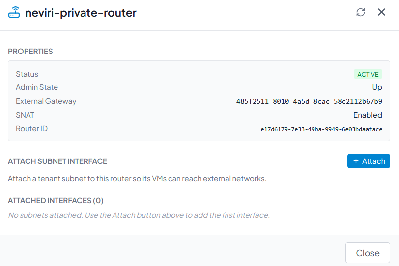 Router Detail Panel