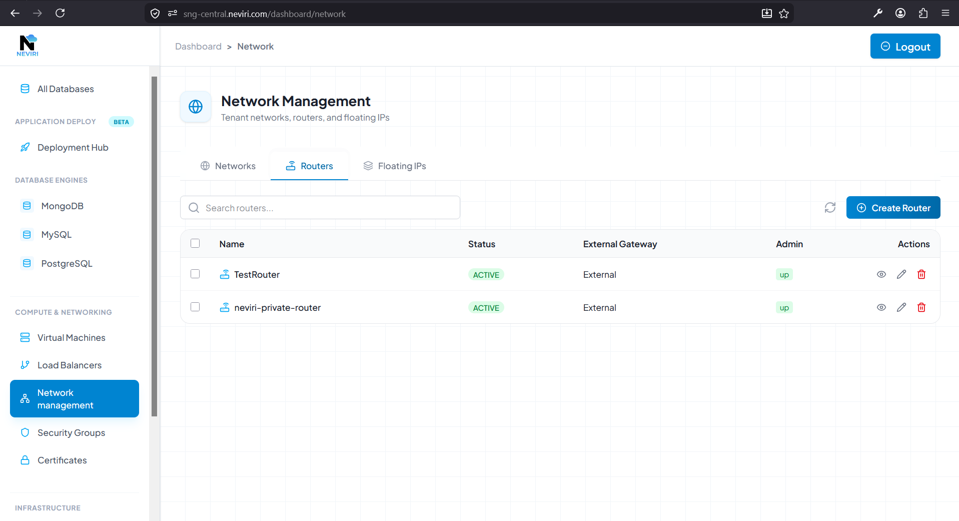 Network Management Dashboard